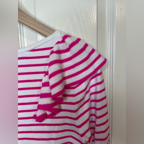 Lilly Pulitzer Ruth Sweater Beach Pink Stripe Tango Size Medium - Picture 9 of 9
